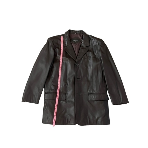 Jones New York Other - Dark brown genuine leather jones New York men's blazer jacket 40R NWOT